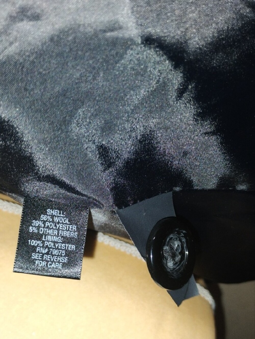 Croft & barrow Medium Black Wool-Blend Peacoat - Picture 2 of 7